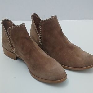Garnet Hill Tan Suede Ankle Boots